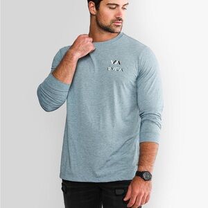 RVCA Men's majolica blue heather circuit sport tshirt NWOT